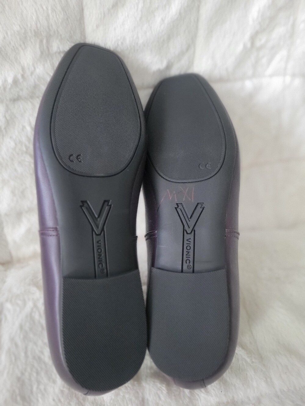 Vionic Women's Square-Toe Ballet Flats in Purple - Picture 8 of 9